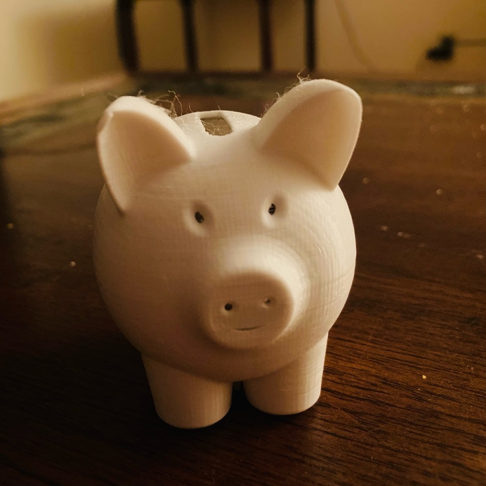 3D printed piggy bank